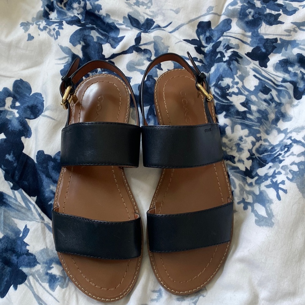 Coach Chalk Henny Leather Sandal